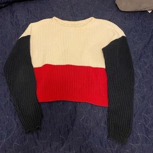 PAC SUN LA HEARTS RED WHITE AND BLUE SWEATER